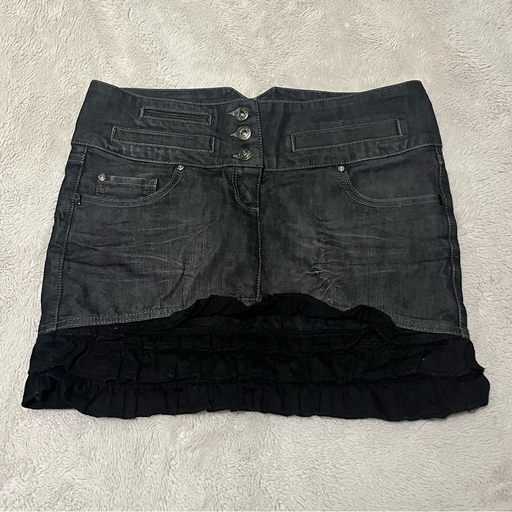 Black Denim Pencil Skirt